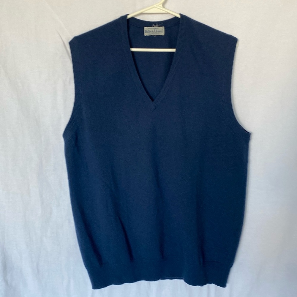 Vintage bullock & jones navy blue cashmere vest 44”